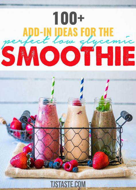 Healthy High Protein Smoothies, Liquid Diet Recipes, Easy Green Smoothie Recipes, Low Glycemic Index Foods, High Protein Smoothies, Low Glycemic Diet, Perfect Smoothie, Low Glycemic Foods, Protein Smoothies