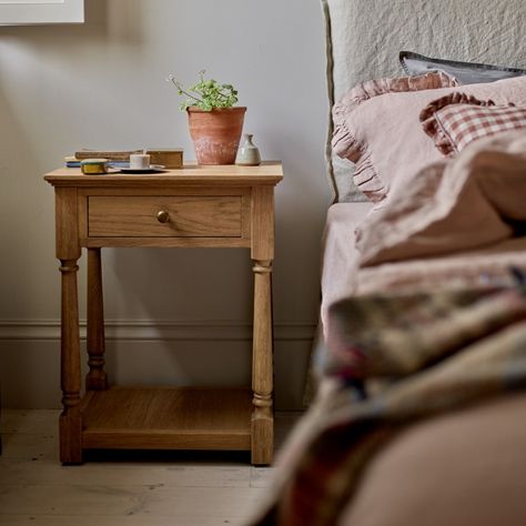 Everett Oak Bedside Table Classic Bedside Tables, Oak Bedside Table, Contemporary Bedroom Furniture, Oak Console Table, Oak Bedside Tables, Oak Side Table, Metal Side Table, Living Room Side Table, Wooden Dining Tables