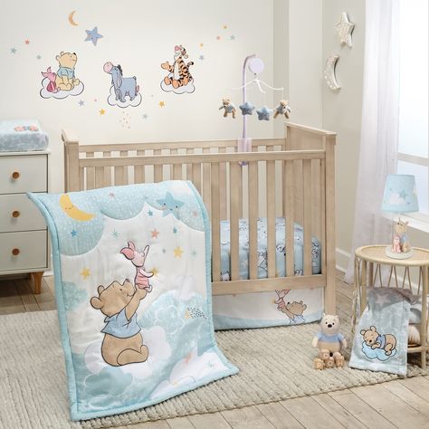 PRICES MAY VARY. Three-piece set includes one quilt, one fitted crib sheet and one crib skirt Quilt features a fully appliqued Winnie the Pooh in textured boucle wearing his blue velour shirt Crib skirt adds the finishing touch to your child’s crib and features Pooh, Piglet, Tigger and Eeyore Crib sheet is made in a soft, breathable microfiber material Adorable nursery accessories available in this collection Add a little Disney magic to your child’s sleep space with this charming Starlight Pooh Baby Pooh Bear, Nursery Crib Bedding, Hunny Pot, Infant Crib, Piglet Eeyore, Winnie The Pooh Nursery, Lambs & Ivy, Charming Illustration, Blue Bedding Sets