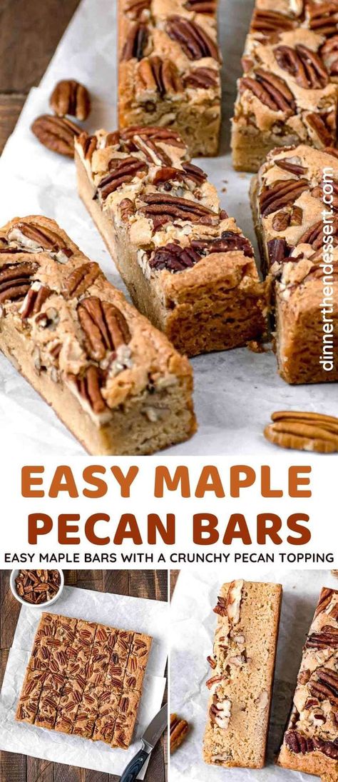 Maple Pecan Bars, Maple Desserts, Pecan Pie Bites, Perfect Christmas Dessert, Maple Recipes, Pecan Bars, Maple Butter, Shortbread Bars, Pecan Cookies