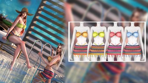 Sims 4 Beach Clothes, Sims 4 Skirt, Female Sims, Fringe Mini Skirt, Clothes Cc, Sims 4 Challenges, Mod Hair, Sims 4 Game Mods, Beach Clothes