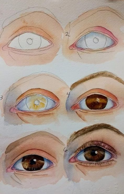 Eyes With Watercolor, Pictures Of Eyes, Eyes Watercolor, Painting Eyes, How To Draw Eyes, Watercolor Art Face, Watercolor Eyes, Watercolor Portrait Painting, Learn Watercolor Painting