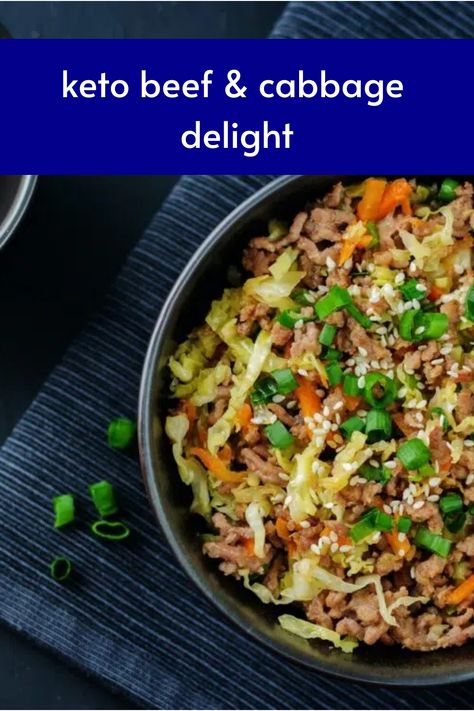 Keto Beef & Cabbage Delight Recipe Ground Pork, Keto Egg Roll, Pork Mince Recipes, Telur Gulung, Pork Egg Rolls, Ground Pork Recipes, Minced Meat Recipe, Eggroll In A Bowl, Egg Roll In A Bowl