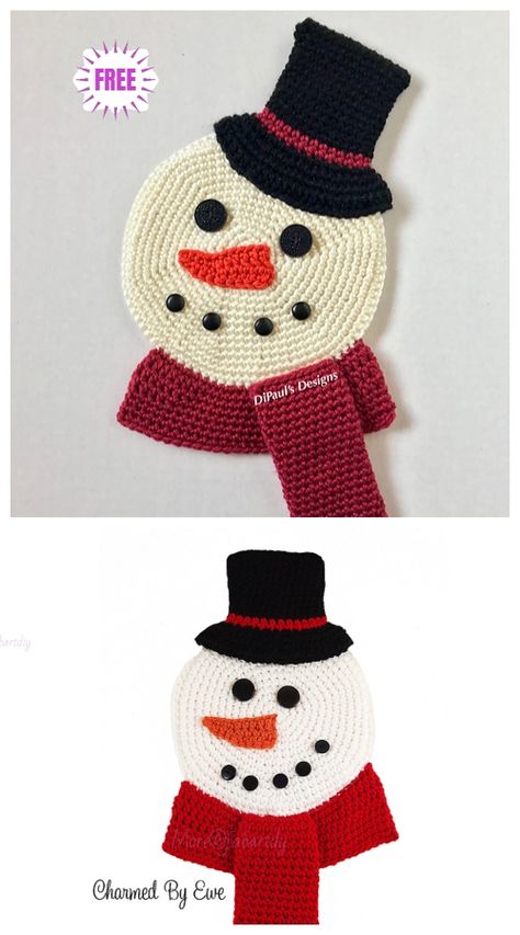 Crochet Flat Snowman Wall Hanging Free Crochet Pattern Snowman Crochet Patterns Free Flat, Crochet Flat Snowman, Crochet Snowman Wall Hanging, Crochet Snowman Applique, Snowman Applique Patterns Free, Crochet Snowman Free Pattern, Crochet Wall Hanging, Crochet Christmas Tree, Crochet Holiday