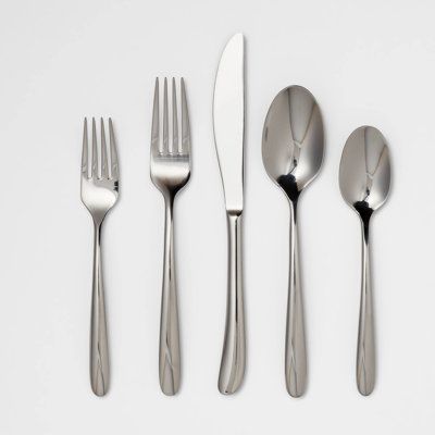 Spoons And Forks Set, Forks Knives And Spoons, Target Silverware, Farmhouse Silverware, Silverware Sets, Apartment Wishlist, Silver Ware, Spoon And Fork Set, Houston Apartment