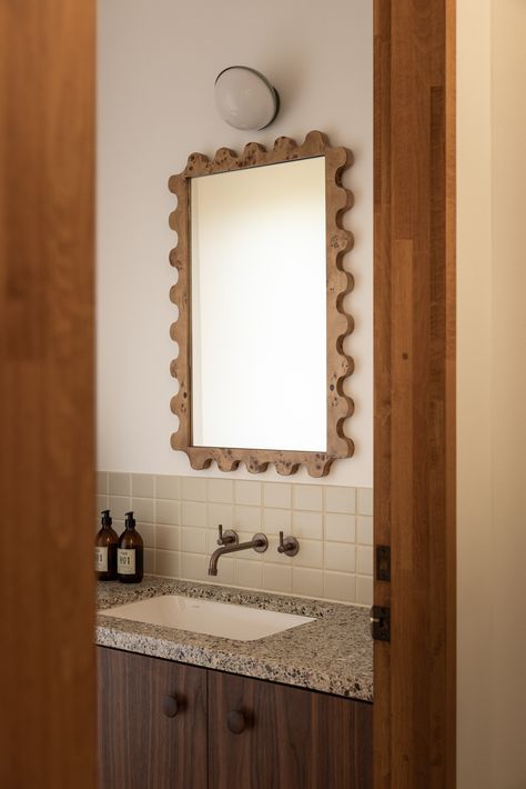 Red Crest House by Dion Keech Architects, Loopea design Studio and Simone Haag - Issue 13 Feature - The Local Project - The Local Project Simone Haag, Mid Century Modern Mirror, Mid Century Bathroom, Elegant Hotel, Hallway Bathroom, House Blend, The Local Project, Lifestyle Store, Elegant Bathroom