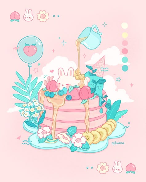 AJ ๑•ᴗ•๑ ♡ on Twitter: "Bunny Pancake U・x・U⁣⁣ I looove pancakes, specially when they have fruit toppings ♡︎ Which one do you prefer, first or second?  #kawaii #sweettooth #digitaldrawing… https://t.co/3ZYw3btWVo" Bunny Pancake, Kawaii Collage, Photo Kawaii, Fruit Toppings, Images Kawaii, Stickers Kawaii, Kawaii Illustration, Cute Food Drawings, Cute Food Art