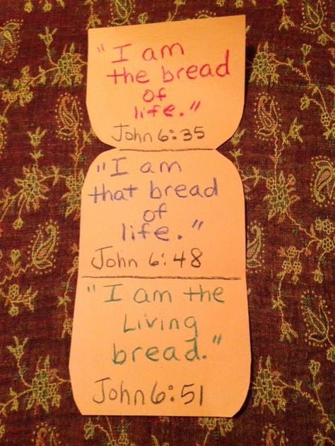 Children's Bible Lessons: Lesson - Jesus Is The Bread Of Life Bible Class Crafts, Camping Vbs, Childrens Bible Activities, Bible Study Activities, John 6 35, Sunday School Projects, Class Crafts, Lds Relief Society, School Crafts For Kids