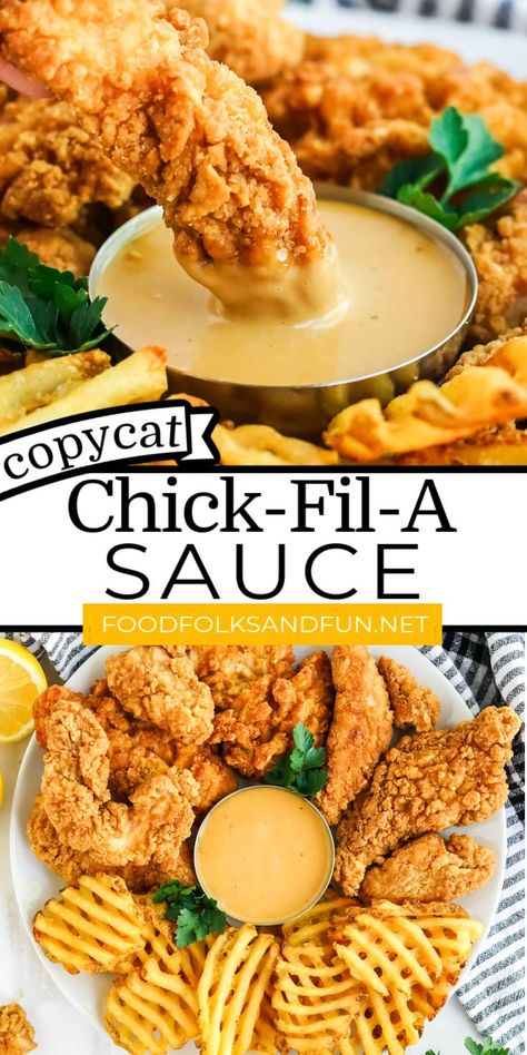 Chick Fillet Sauce, Dips Recipes, Copycat Chick Fil A, Chick Fil A Sauce, Zesty Sauce, Pantry Ingredients, Condiment Recipes, Fries In The Oven, Chick Fil A