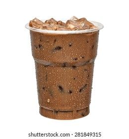 Iced coffee or mocha in take away cup isolated on white background including clipping path Iced Coffee Takeaway, Coffee Takeaway Cup, Choco Drink, Ice Chocolate Drink, Japanese Food Illustration, Milk Tea Recipes, Ice Cup, Iced Mocha, Café Mocha