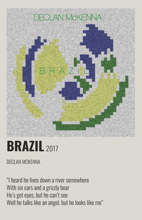 Brazil Song Poster, Brazil Declan Mckenna Poster, Niamh Core, Brazil Declan Mckenna, Declan Mckenna Poster, Brazil Song, Declan Mckenna Brazil, Brazil Music, Declan Mckenna