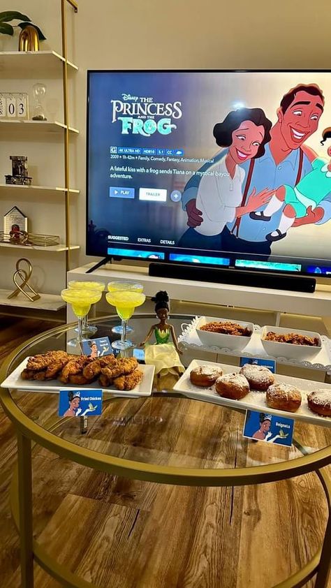 Themed Movie Night Ideas, Themed Movie Night, Disney Themed Movie Night, Disney Movie Night Food, Disney Movie Night Dinner, Movie Night Ideas, Movie Night Dinner, Movie Night Theme, Disney Dishes