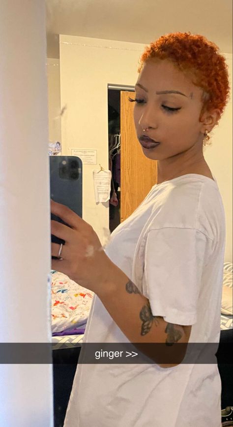 shaved ginger hair black girl Shaved Ginger Hair, Short Curly Ginger Hair, Curly Ginger Hair, Curly Ginger, Kids Styles, Hair Black, Ginger Hair, Tattoo Inspo, Short Curly