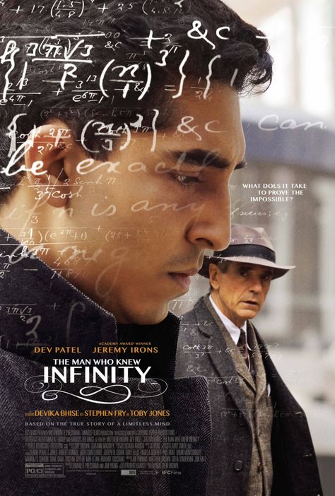 The Man Who Knew Infinity, Math Movies, Srinivasa Ramanujan, Dev Patel, Avengers Film, Good Will Hunting, Movies Quotes, Movies 2016, Poster Minimalist