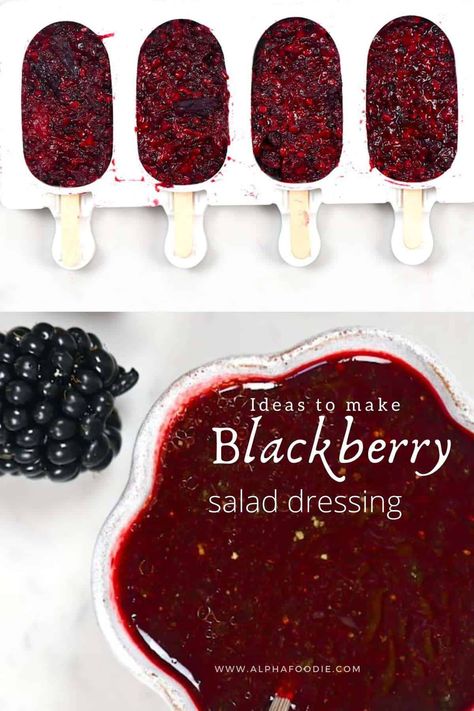 This healthy blackberry dressing is sweet, tart, and packed with nutrients! Plus, with just 3 base ingredients, this recipe is dairy-free, gluten-free, vegan, naturally sweet, and keto-friendly. Plus, there are three methods too; with a reduction, heat-free, and a quick 5-minute method! Blackberry Dressing Recipe, Blackberry Dressing, Blackberry Salad, Keto Salad Dressing, Keto Salad, Blackberry Recipes, Healthy Salad Dressing, Homemade Salads, Sweet Tart