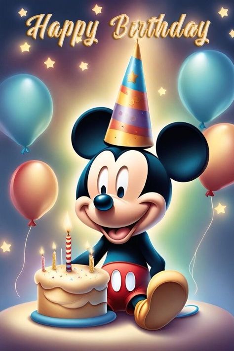 Mickey Mouse Birthday Card, Happy Birthday Cartoon, Disney Birthday Card, Happy Birthday Mickey Mouse, Anniversary Pics, Happy Birthday Disney, 1st Birthday Wishes, Happy 35th Birthday, Birthday Pic