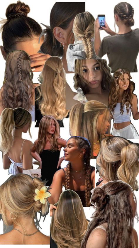 . Hairstyles Collage, Hairstyle Collage, The Chipettes, Hair Inspo, Cute Hairstyles, Vision Board, Hairstyles, Collage, Hair Styles