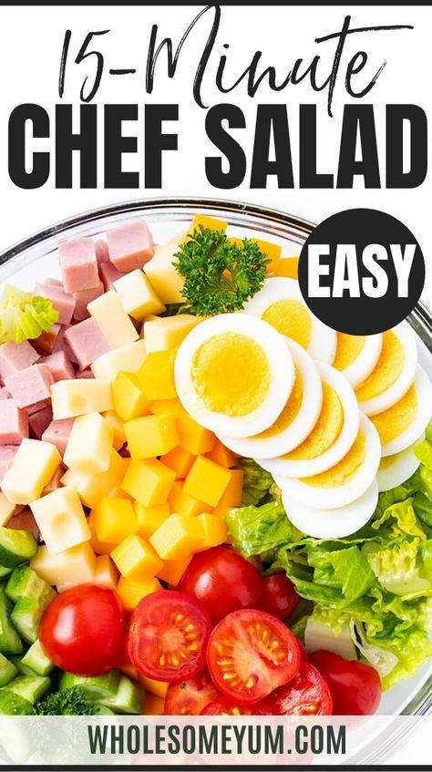 Chief Salad, Chefs Salad, Salad At Home, Galveston Diet, Chef Salad Recipes, Dairy Free Salads, Prepping Ideas, Keto Soups, Lunch Prep