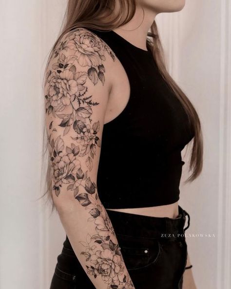 𝒷ℴ𝓉𝒶𝓃𝒾𝒸𝒶𝓁 ✽ 𝒻𝒾𝓃ℯ 𝓁𝒾𝓃ℯ on Instagram: "Part of the sleeve we did with gorgeous Krysia. Wait for the net result 🌿 ✨2 sessions✨ ✨BOOKINGS OPEN NOW✨ Just fill the form you find in my bio! 🤍🤍🤍" Fine Line Nature Tattoo Sleeve, Upper Arm Tattoos Female, Fine Line Botanical Tattoo Sleeve, Fine Line Flower Sleeve, Fine Line Arm Sleeve, Fine Line Botanical Tattoo, Tatoos Woman Chest, Fine Line Sleeve, Small Tattoos Inspiration