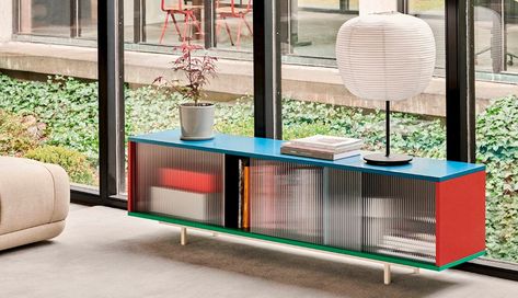 Colour Cabinet Floor - HAY Muller Van Severen, Contemporary Shelving, Reeded Glass, Hay Design, Hanging Cabinet, London Design Festival, Shelving Systems, Floor Colors, Design Del Prodotto