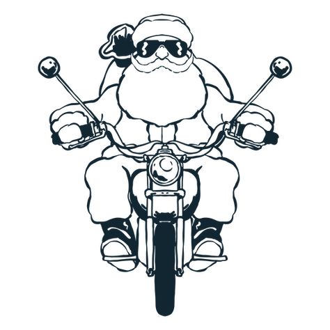 Santa riding a motorcycle PNG Design Motorcycle Riding Drawing, Christmas Motorcycle Pictures, Christmas Motorcycle, Motorcycle Christmas Cards, Crochet Boho Purse, Christmas Lights Drawing, Santa On A Motorcycle, Santa Skiing Illustration, Motorcycle Christmas