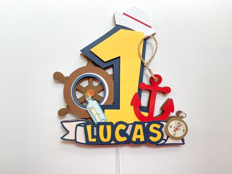 Seaman Cake Topper, Sailor Cake, Nautical Birthday Cakes, Sailor Theme, Nautical Cake, Nautical Themed Party, First Birthday Cake Topper, Nautical Birthday, Nautical Party