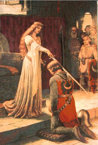 Medieval Knights King Arthur 1024x768 | #389583 #medieval knights The legend of Arthur began in Celtic mythology, although it did not reach its current popularity until the medieval period. Description from pinterest.com. I searched for this on bing.com/images Knighting Ceremony, Edmund Blair Leighton, The Accolade, Castle Background, Medieval Paintings, Medieval Tapestry, Medieval Period, Medieval Times, Medieval Knight