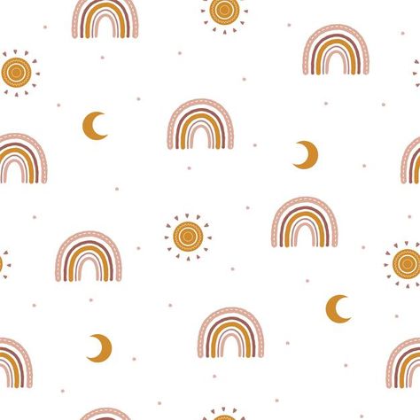 Rainbow Boho Wallpaper, Boho Rainbow Wallpaper, Rainbow Pattern Design, Boho Background, Artsy Background, Doll House Wallpaper, Baby Animal Drawings, Cool Pictures For Wallpaper, Boho Poster