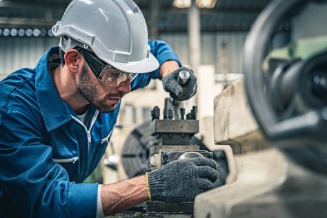 The 8 Pillars of TPM: Total Productive Maintenance • Infraspeak Blog Total Productive Maintenance, Kevlar Gloves, Work Accident, Resume No Experience, Equipment Operator, Lathe Machine, Blue Jumpsuit, Cut Resistant Gloves, Cnc Machining