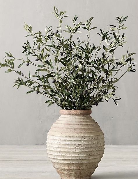 Olive Branch Arrangement, Lush Interior, Magnolia Vase, Diy Holiday Crafts, Vase With Branches, Beach House Rug, Interior Landscape, Olive Jar, Hearth & Hand With Magnolia