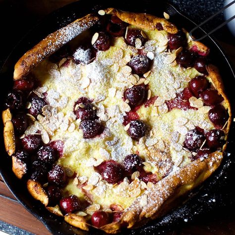 Cherry Pancakes, Dutch Baby, Cherry Almond, Smitten Kitchen, Cherry Recipes, Toasted Almonds, Pancakes And Waffles, Breakfast Treats, Best Breakfast