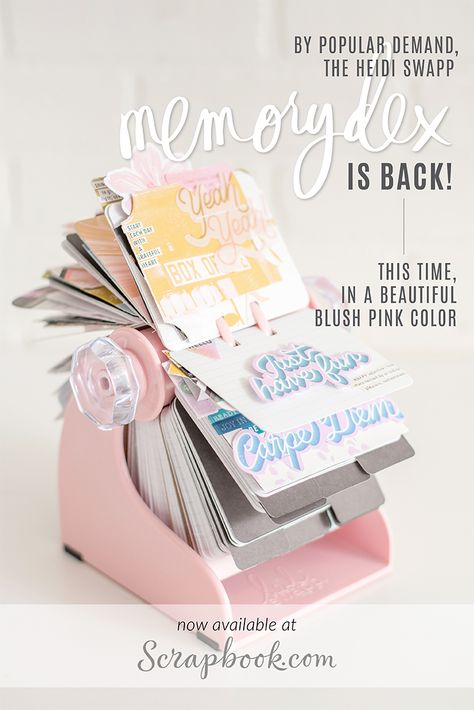 By popular demand, the Heidi Swapp Memorydex is back! This time, in blush pink! Yay! Rolodex Ideas Diy, Memorydex Card Ideas, Rolodex Ideas, Yt Ideas, Heidi Swapp Memory Planner, Rolodex Art, Rolodex Cards, Diy Stationary, Paper Purse