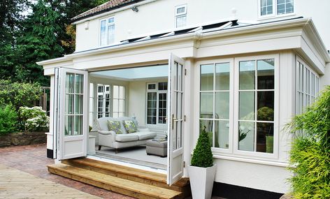 Orangeries and Conservatories from Evolution Windows, Storm Windows, Flush Windows Orangery Extension, Garden Room Extensions, Screened Porch Designs, Four Seasons Room, Sunroom Addition, Room Extensions, Sunroom Designs, Enclosed Patio, Florida Room