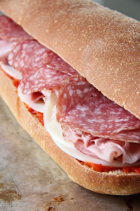 Italian Sandwich Recipes, Sandwich Buffet, Salami Sandwich, Subway Sandwich, Italian Sandwich, Cold Sandwiches, Italian Meats, Deli Sandwiches, Sub Sandwiches