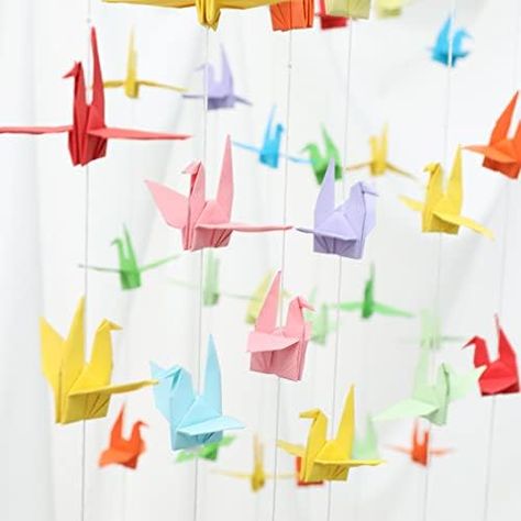 Paper Cranes, Paper Birds, Baby Shower Party Supplies, Origami Crane, Kids Party Decorations, Paper Crafts Origami, Paper Crane, Square Paper, Wedding Party Decorations