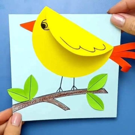 Bird Crafts Preschool, Spring Crafts Preschool, Spring Art Projects, Spring Crafts For Kids, Hand Crafts For Kids, Preschool Art Activities, Bird Crafts, Kindergarten Crafts, Daycare Crafts