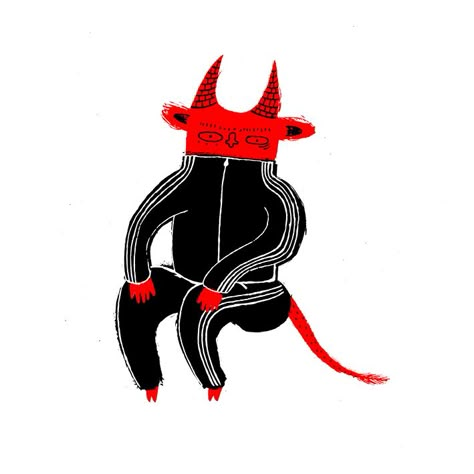 SLAVIC DEVIL on Behance Devil Art Drawing, Slavic Illustration, Devil Character, Cute Devil Tattoo, Devil Design, Devil Illustration, Demon Illustration, Devil Character Design, Devil Art