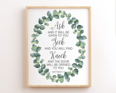 Bible Verse Wall Art Printable, Nursery Bible Verses, 1 Samuel 1 27, James 1 17, Printable Scripture, 1 Chronicles, Christian Wall Decor, Scripture Print, Christian Printables