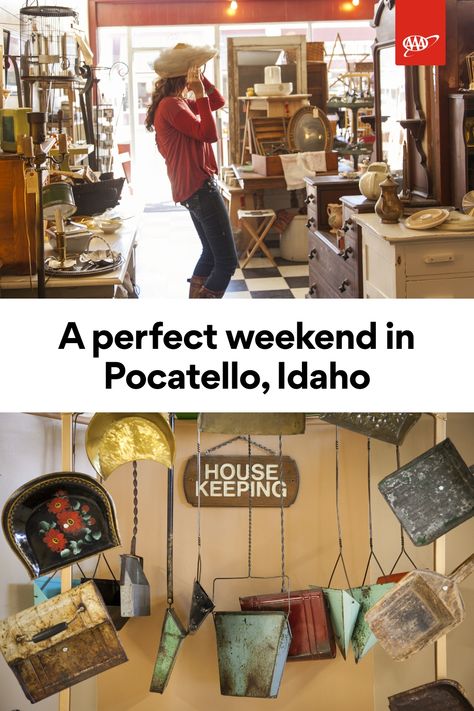 Pocatello, Idaho, combines quirky charm—antique shops, record stores, and offbeat museums—with outdoor adventure that can be enjoyed year-round. Pocatello Idaho, Idaho Travel, Record Stores, Salmon Bowl, Outdoor Shop, Beer Pub, Ghost Signs, Pyrex Bowls, Coeur D'alene