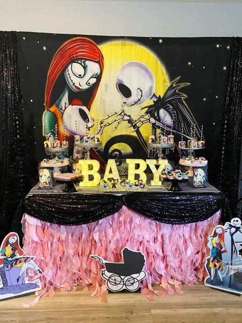 Nbc Gender Reveal, The Nightmare Before Christmas Baby Shower Invitations, Gender Reveal Ideas Nightmare Before Christmas, Nbc Baby Shower Ideas, Chucky Gender Reveal, Horror Gender Reveal, Jack And Sally Baby Shower Ideas, Gender Reveal Nightmare Before Christmas, Nightmare Before Christmas Gender Reveal Ideas