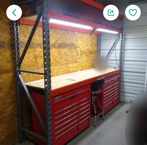 Garage Hacks Neat Ideas, Shop Organization Workshop, Pallet Racking Ideas Garage, Man Cave Garage Diy, Vintage Workshop, Man Cave Garage Workshop, Garage Ideas Man Cave, Small Garage Ideas, Workshop Ideas