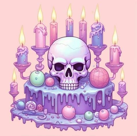 Birthday Skull Art, Happy Birthday Skulls, Drawings Wallpaper, Skull Drawings, Pastel Skull, Skull Cake, Little White Chapel, White Chapel, Skulls Drawing