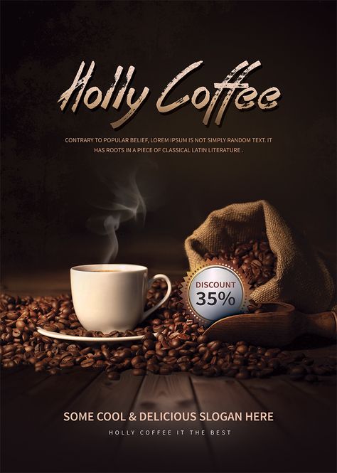 Coffee Sale Poster, Coffee Flyer Design Ideas, Coffee Advertising Posters, Coffee Ads Design, Coffee Poster Design Ideas, Coffee Poster Design Graphics, Coffee Flyer Design, Coffee Menu Design Ideas, Coffee Advertising Ideas