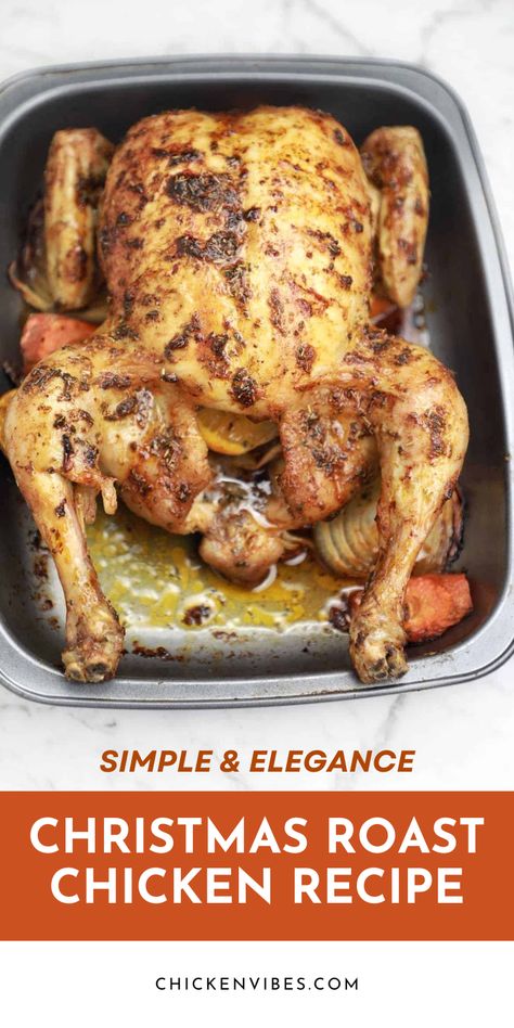 Make this Christmas memorable with a delicious and easy Roast Chicken! 🎄🍗 Golden-brown crispy skin, juicy and tender inside, infused with aromatic herbs. Serve with fried potatoes, veggies, or your favorite sides. Elevate your holiday feast effortlessly! 👩‍🍳🌿 How To Roast Chicken, Easy Roast, Potatoes Vegetables, Christmas Roast, Roast Chicken Recipe, Easy Roast Chicken, Christmas Feast, Quick Chicken Recipes, Festive Dinner