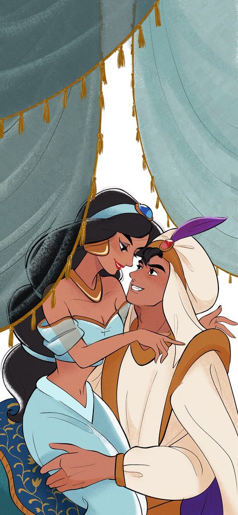 Aladdin Fanart, Disney University, Disney Romance, Mickey Mouse Pictures, Disney Jasmine, Disney Crossovers, Aladdin And Jasmine, Disney Princes, Princesa Disney