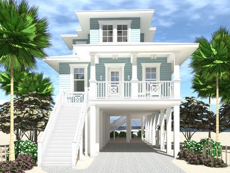 052H-0131: Small House Plan Designed for an Oceanfront View 4 Bedroom Beach House Plans, House On The Beach, Beach House Flooring, Beach House Floor Plans, Bedroom Beach House, Beautiful Beach Houses, Small Beach Houses, Beach House Plan, Coastal House Plans