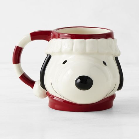 PEANUTS™ Snoopy Figural Mug | Williams Sonoma Cheap Cute Christmas Gifts, Christmas Mugs Ceramic, Vintage Christmas Mugs, Monkey Mug, Ceramic Christmas Gifts, Mug Reference, Cool Mugs Ceramics, Winter Ceramics, Coworker Gifts Christmas