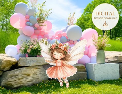 Fairy Big Decor Cutout, Cute Fairy Birthday Fairy Party Decoration Floral Fairy Princess Fairy Birthday Party Cutouts Instant Download by BohoVibesArts on Etsy Fairy Birthday Balloons, Backdrop Fairy Theme, My Fairy First Birthday Balloon Arch, Fairy 1st Birthday Balloon Garland, Birthday Cutouts, Fairy Party Decorations, Fairy Garden Birthday Party Amazon.com, Floral Fairy, Birthday Fairy