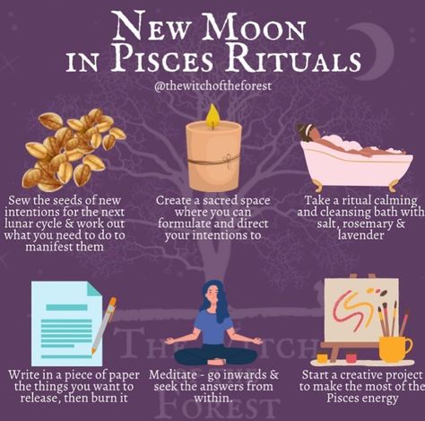 New Moon Blessings, Pisces New Moon, Moon Pisces, New Moon In Pisces, Moon In Pisces, Lunar Magic, Moon Spells, Moon Astrology, Lunar Moon