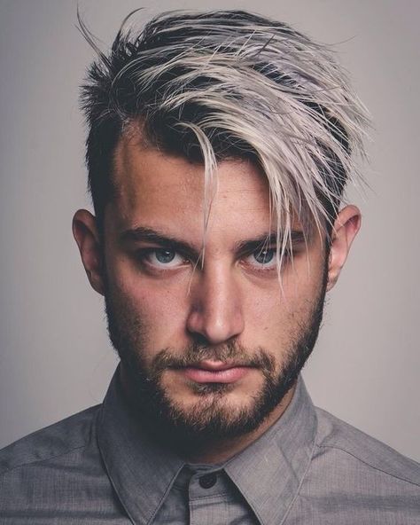 Grey Hair Color Men, Hairstyles For Gray Hair, White Hair Men, Bleached Hair Men, Ash Grey Hair, Dyed Hair Men, Undercut Long Hair, Grey Hair Men, Mens Hair Colour